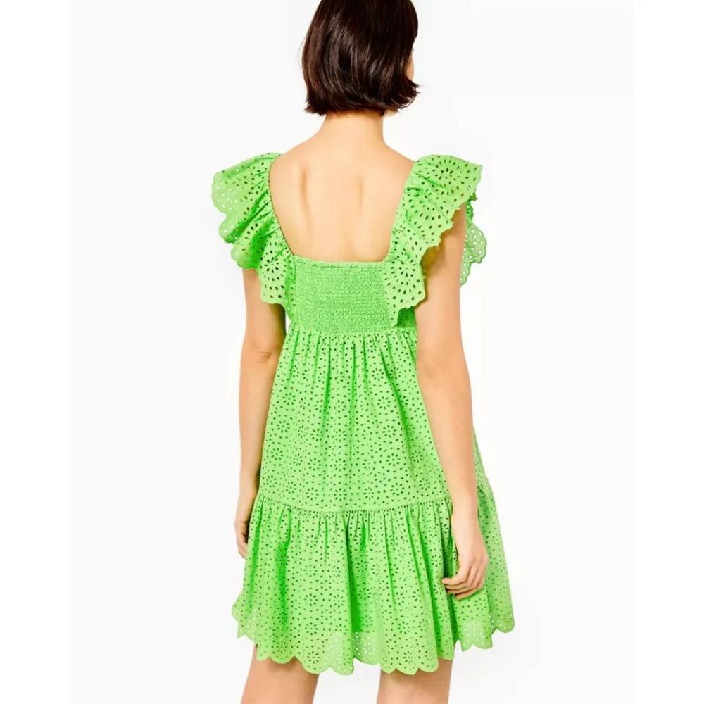 NWT Lilly Pulitzer Asteria Cabana Green Daisy Dreams Eyelet Dress - Picture 2 of 6